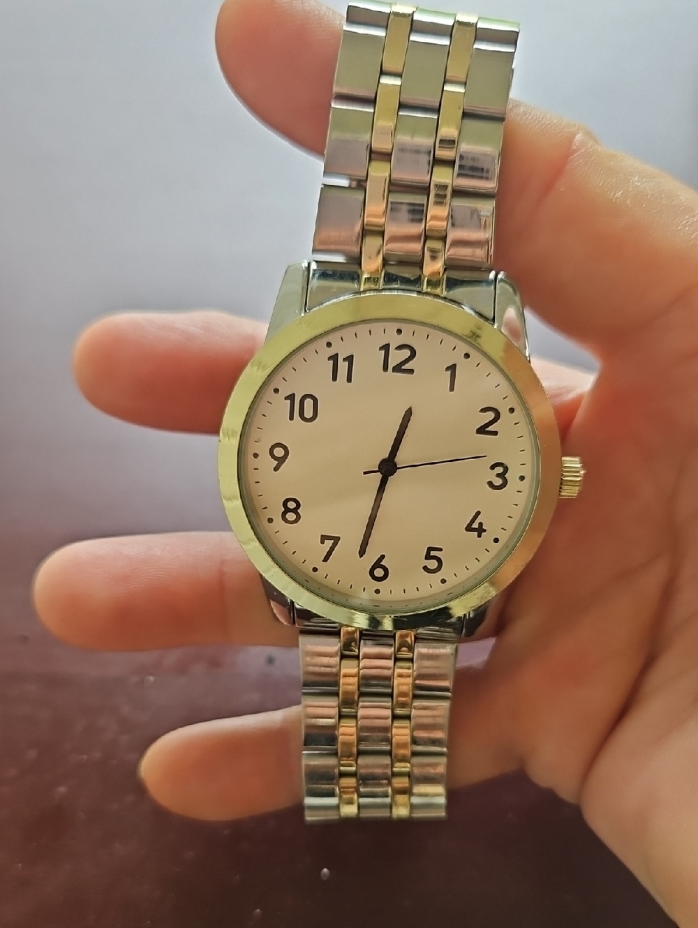 GEORGE Men's Casual Gold Watch - Champagne Dial w/2-Tone Metal Band Bracelet